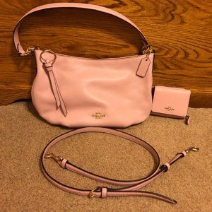 Barbie Pink Coach Purse Crossbody Strap/Shoulder/Hand AND Pink Matching Wallet